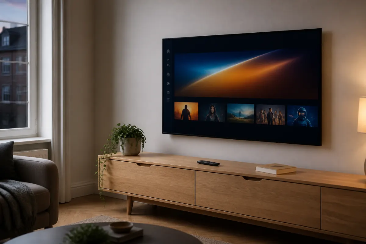 Living room TV ready for IPTV Provider setup